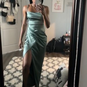 Mint green formal dress